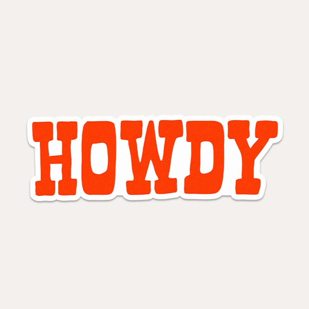 Red Howdy Vinyl Sticker