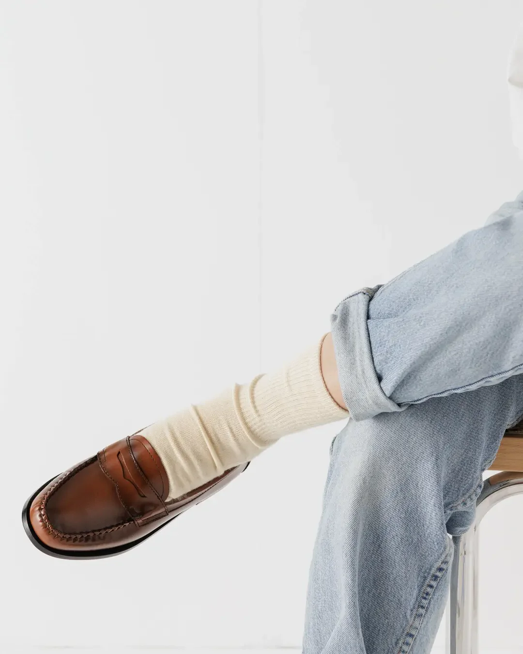Ribbed Socks - Ecru - Image 4