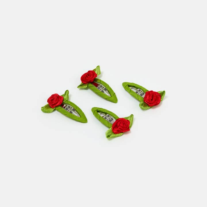 Rosette Snap Clips - Red - Image 2