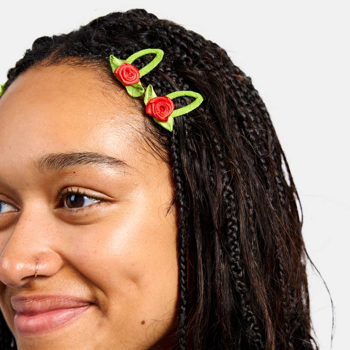 Rosette Snap Clips - Red - Image 4