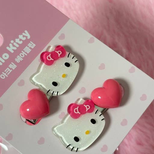 Sanrio Characters Hair Clip 2Pcs Set -  Hello Kitty - Image 2