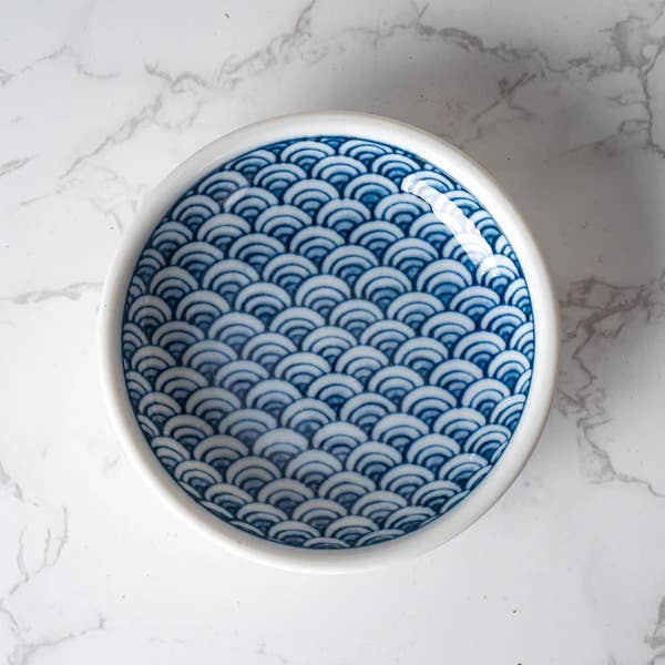 Seigaiha Waves Porcelain Sauce Dish - Image 4