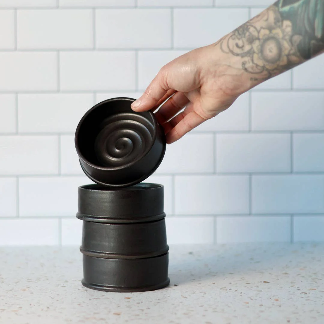 Shallow Dish - Matte Black - Handmade Ceramic Ramekin