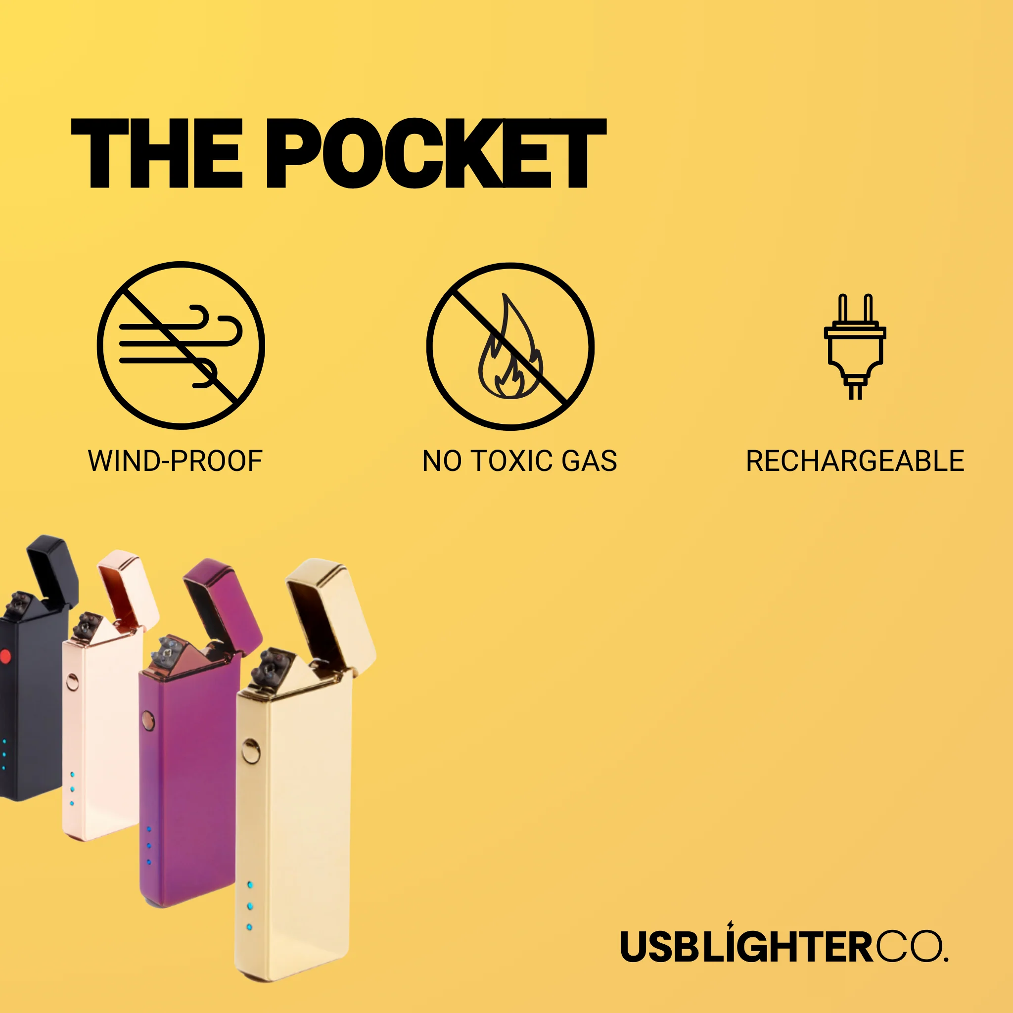 Slim Double Arc Lighter - Gold - Image 7