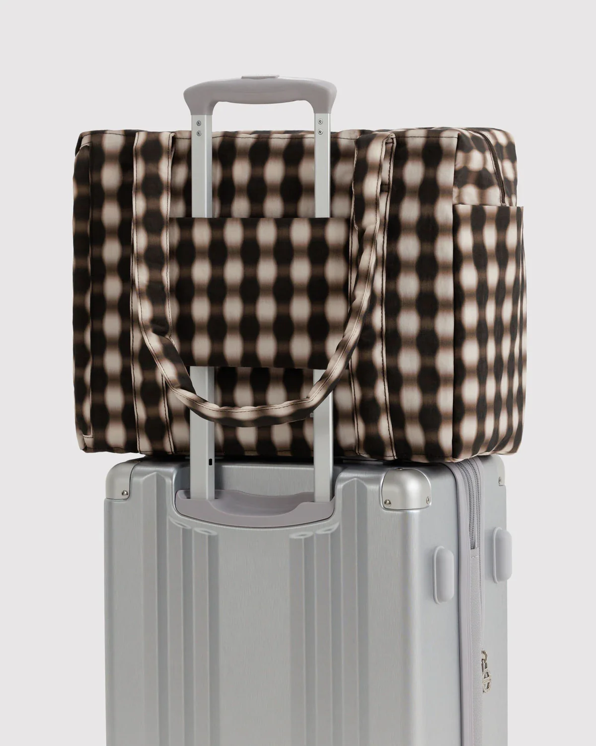 Small Cloud Carry-On - Blurred Gingham Brown - Image 2
