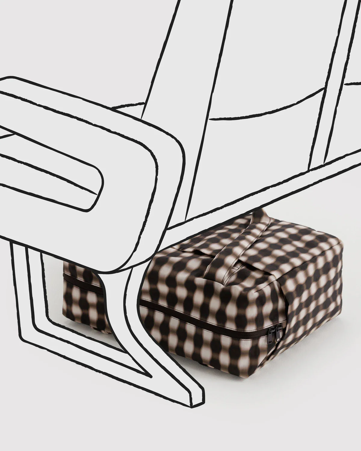 Small Cloud Carry-On - Blurred Gingham Brown - Image 5