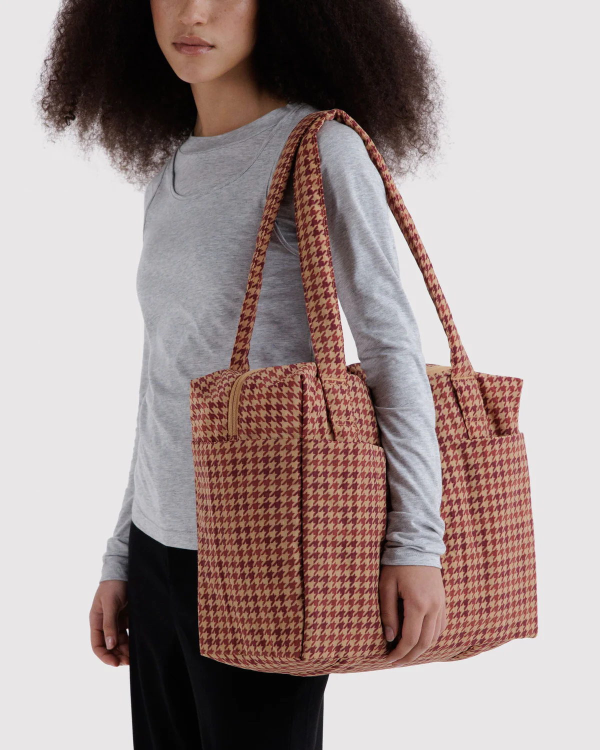 Small Cloud Carry-On - Tan Houndstooth - Image 3