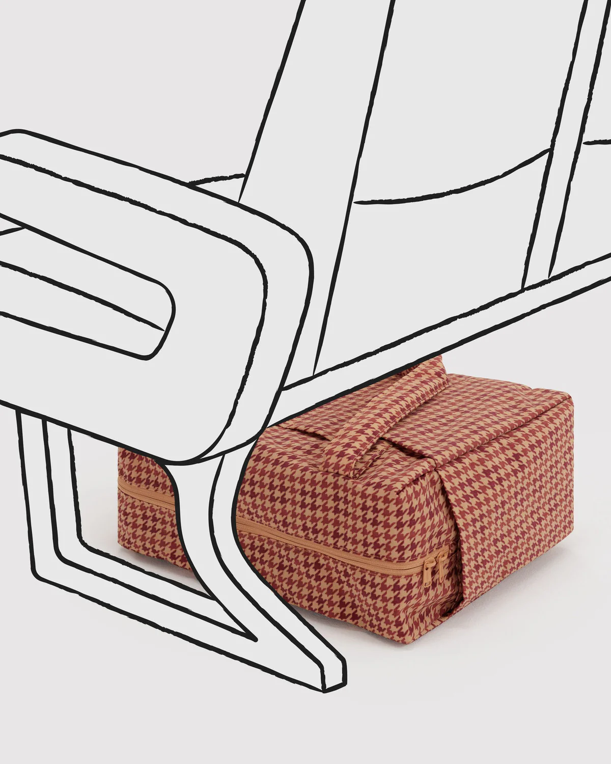 Small Cloud Carry-On - Tan Houndstooth - Image 5
