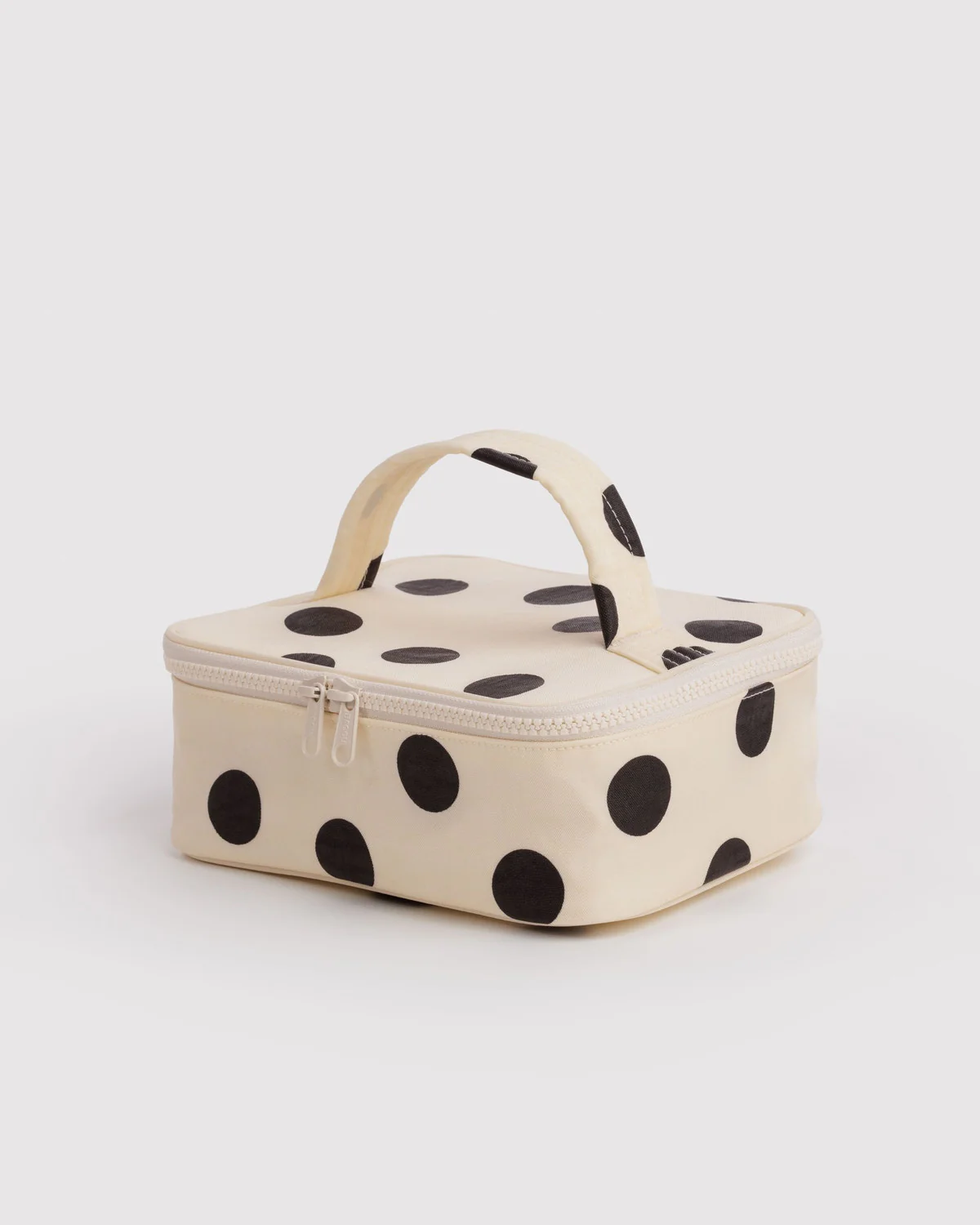 Small Cosmetic Case - Cream and Black Polka Dot