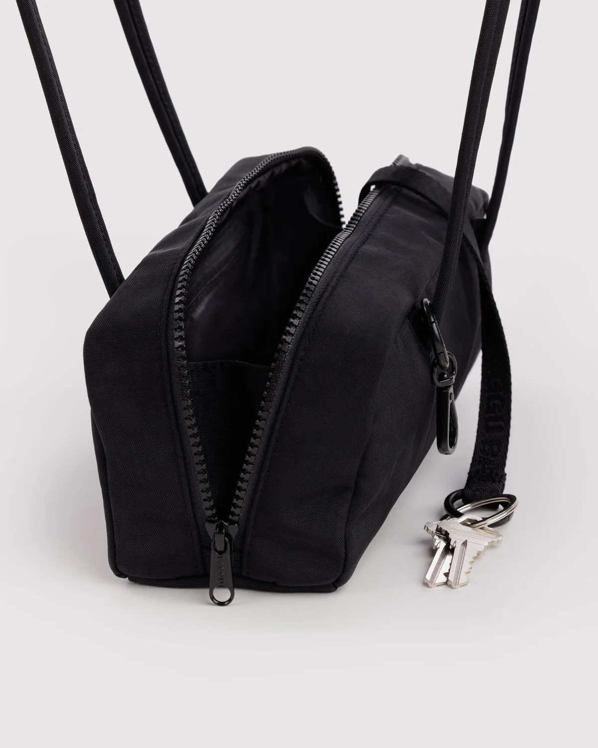 Small Nylon Bowler Bag - Black - Image 3