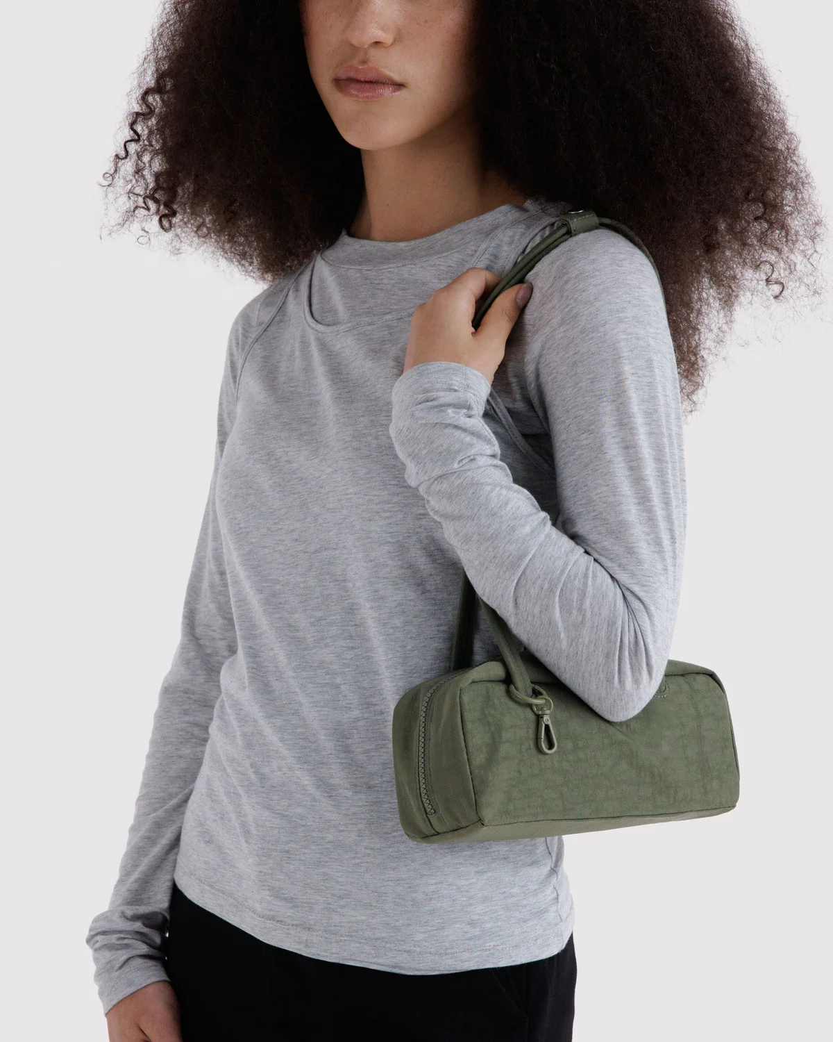 Small Nylon Bowler Bag - Caper - Image 2