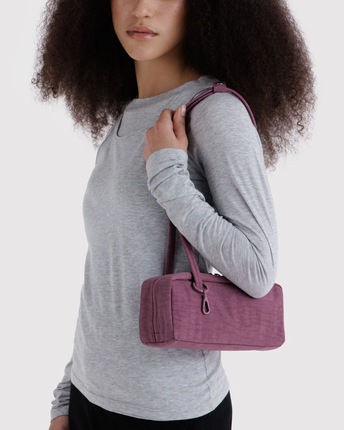 Small Nylon Bowler Bag - Wild Plum - Image 2