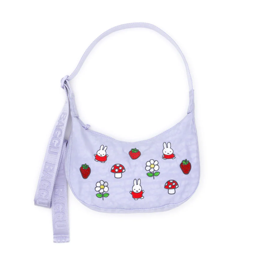 Small Nylon Crescent Bag - Embroidered Miffy