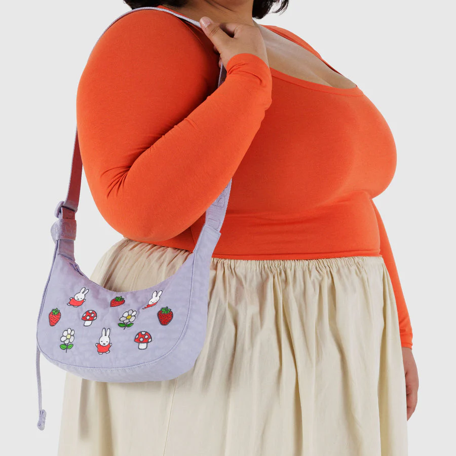 Small Nylon Crescent Bag - Embroidered Miffy - Image 2