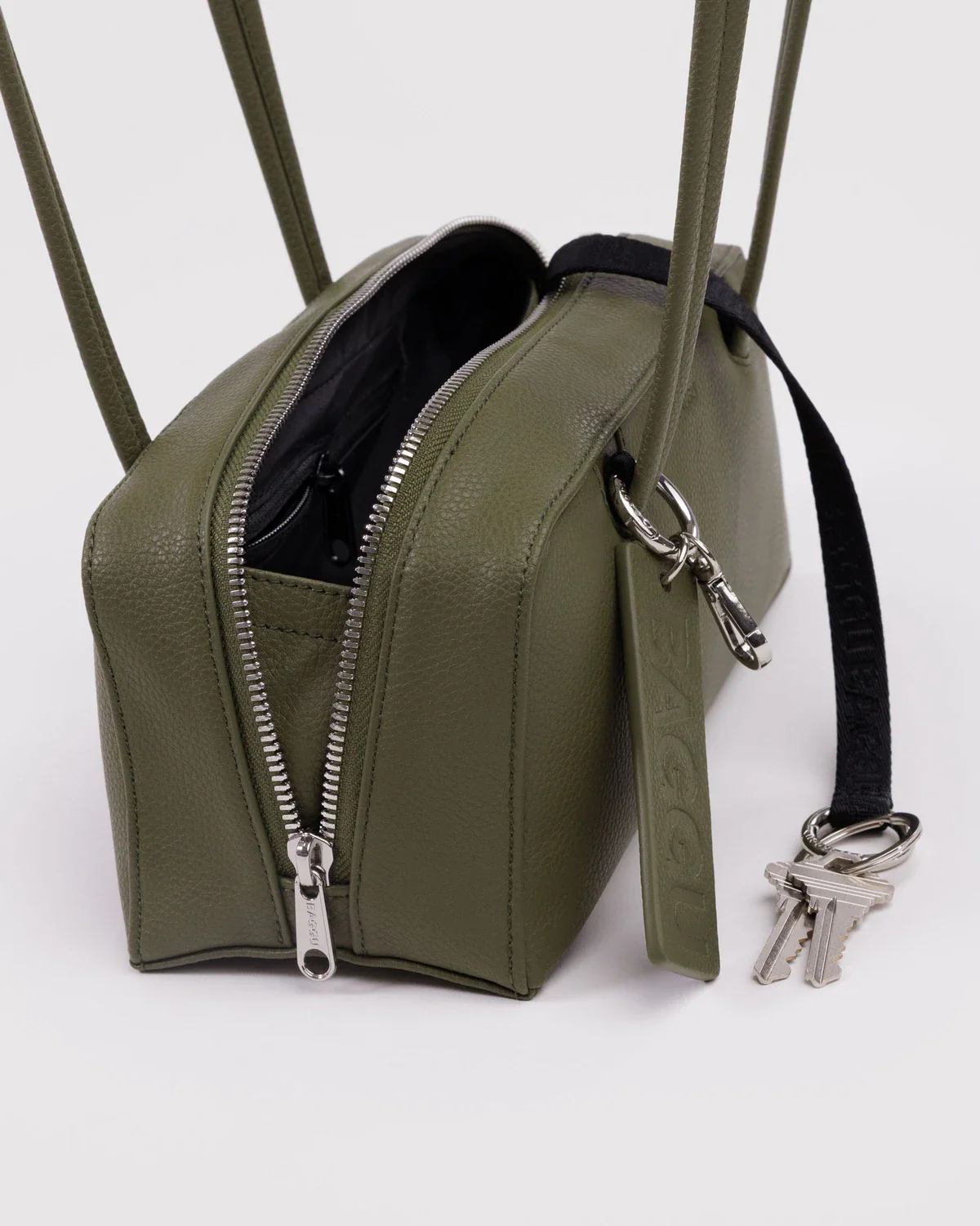 Small Recycled Leather Bowler Bag - Loden - Image 4