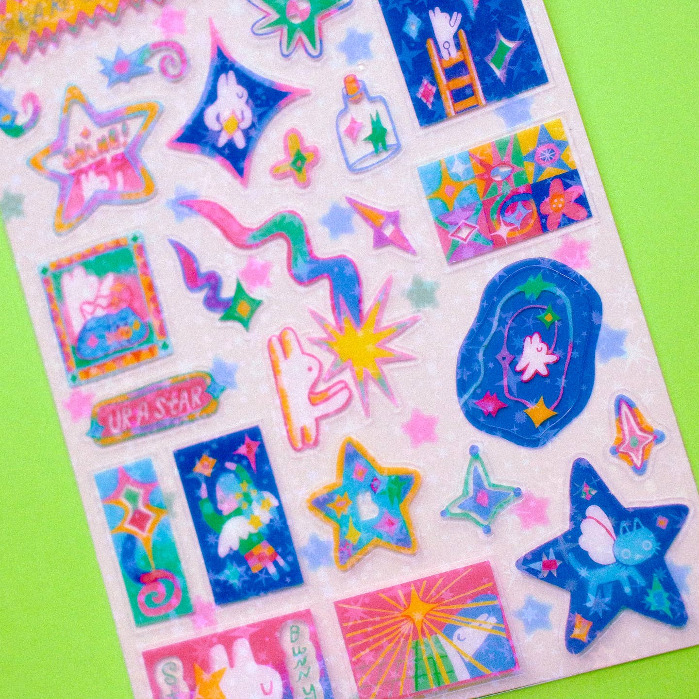 'Star Collector' A6 Star Holo Sticker Sheet - Image 2