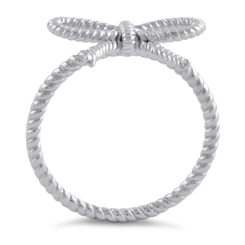Sterling Silver Ribbon Bow Ring - Image 2