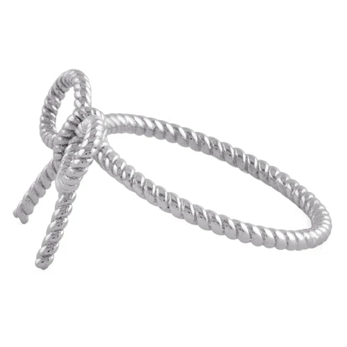 Sterling Silver Ribbon Bow Ring - Image 3