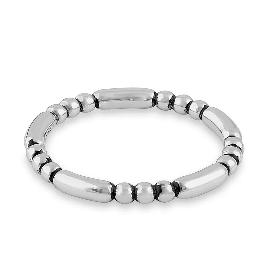 Sterling Silver Stackable Bead and Bar Ring - Image 4