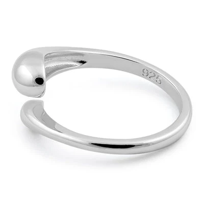 Sterling Silver Wave Round Ring - Image 4