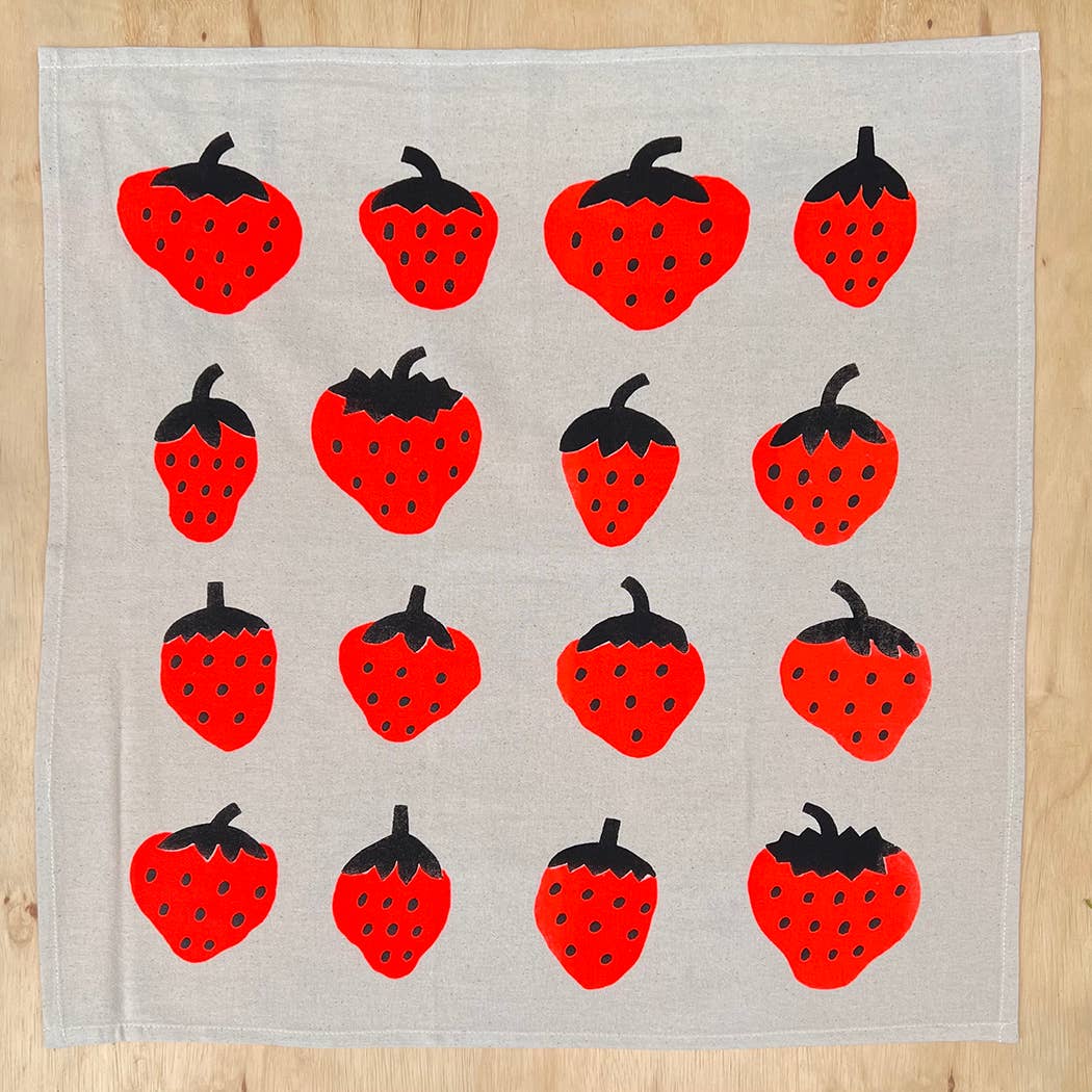 Strawberry Tea Towel - Red