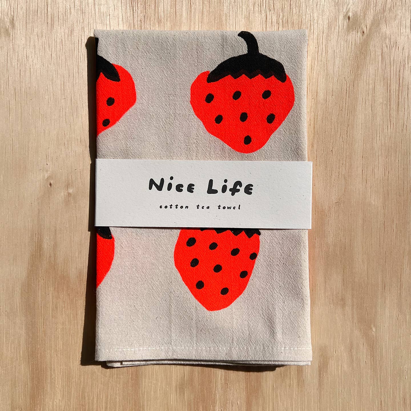 Strawberry Tea Towel - Red - Image 2