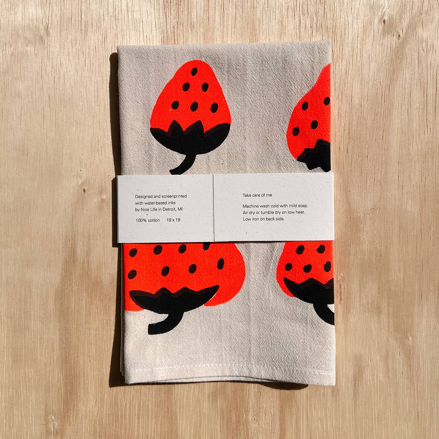 Strawberry Tea Towel - Red - Image 3