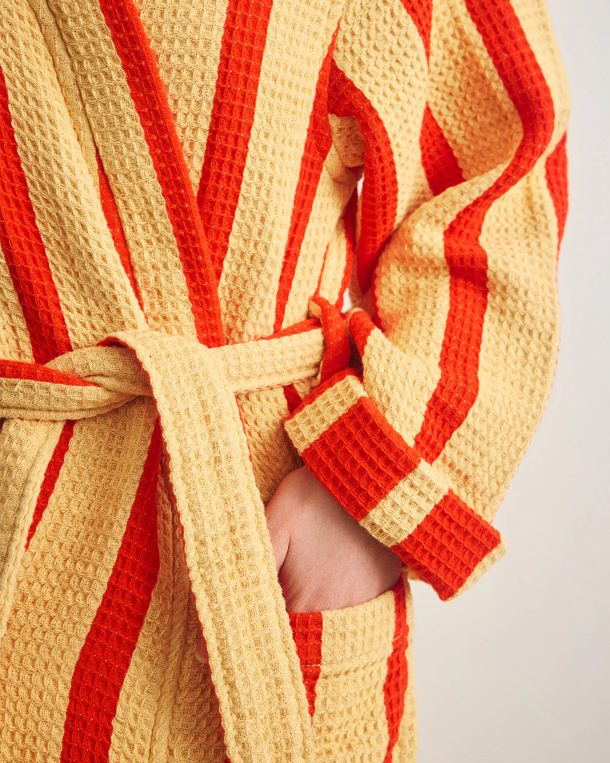 Stripe Waffle Bathrobe - Warm - Image 2
