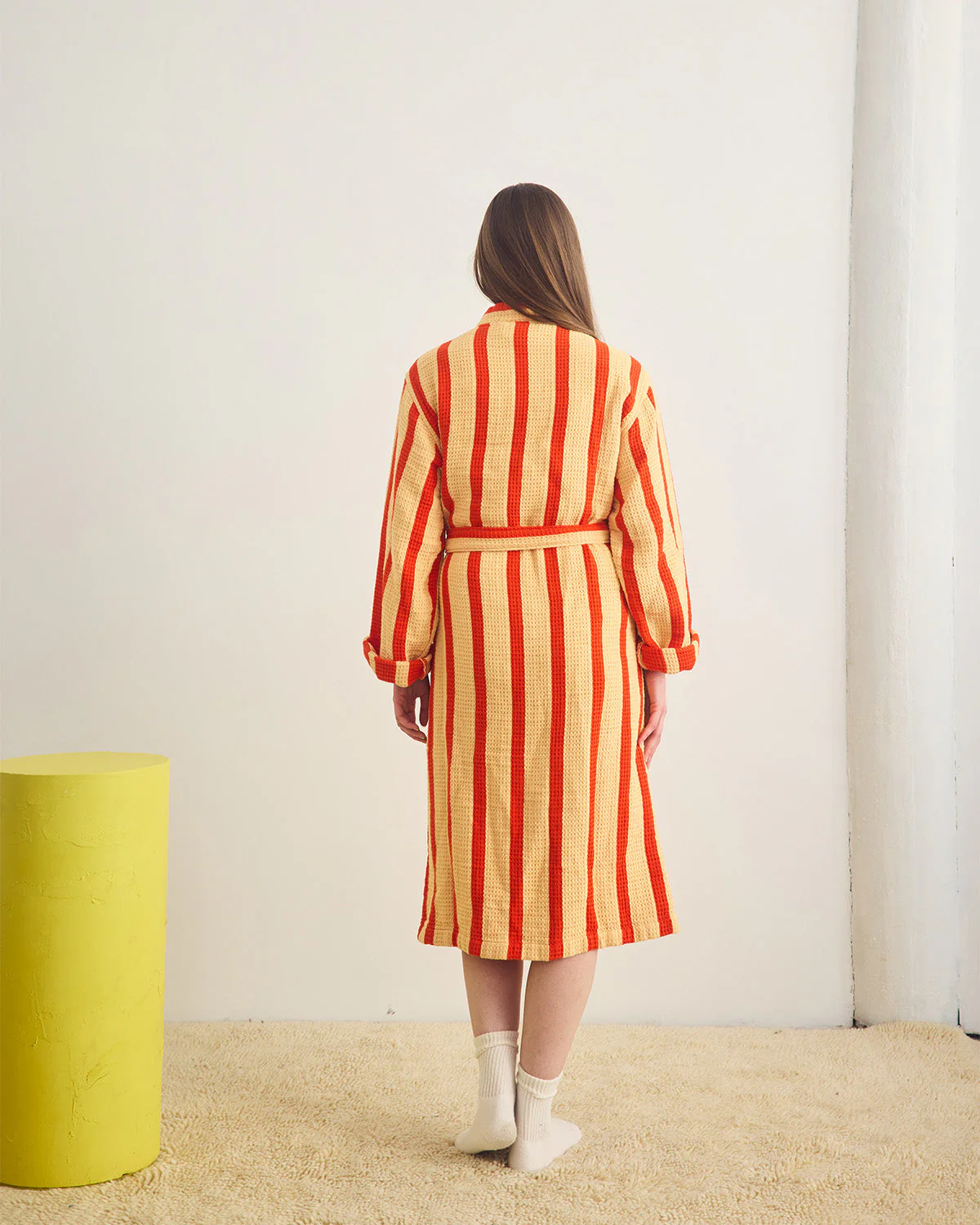 Stripe Waffle Bathrobe - Warm - Image 4