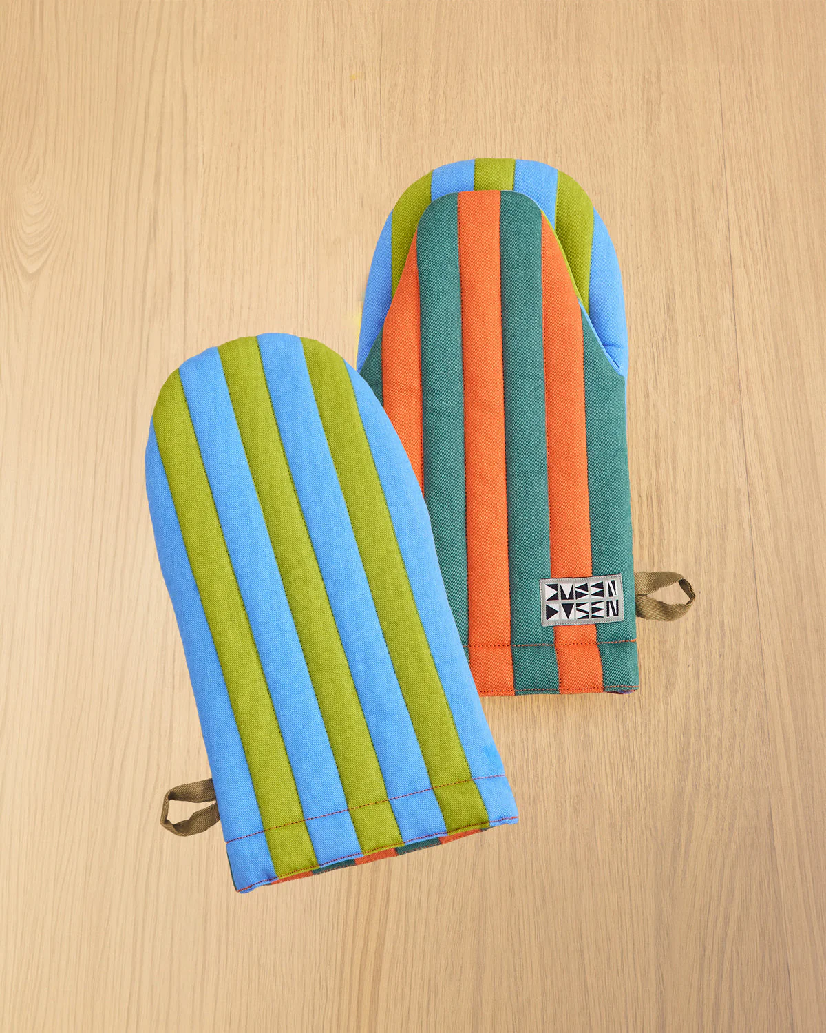 Striped Oven Mitt - Grasshopper - Image 2