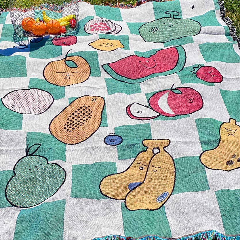 "the Picnic" Throw Blanket - Image 6