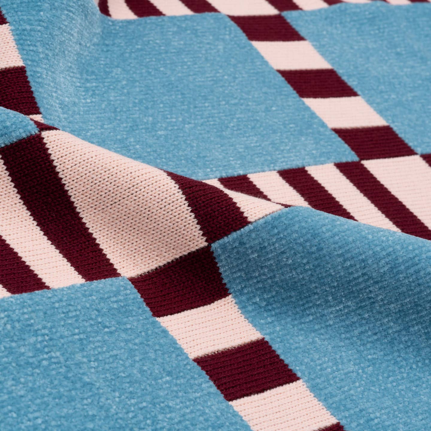 Tile Patch Chenille Throw - Stone Blue - Image 2