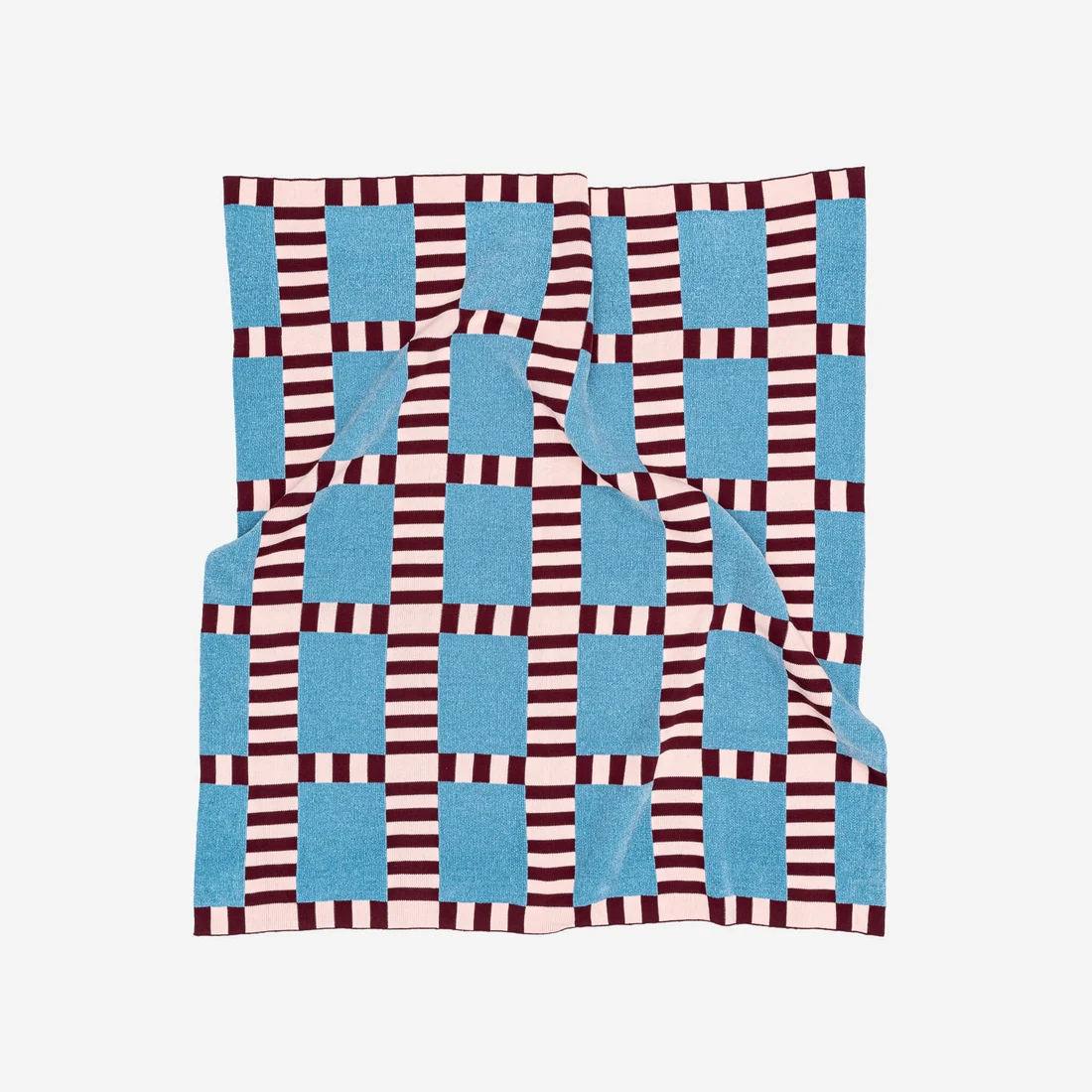 Tile Patch Chenille Throw - Stone Blue - Image 4