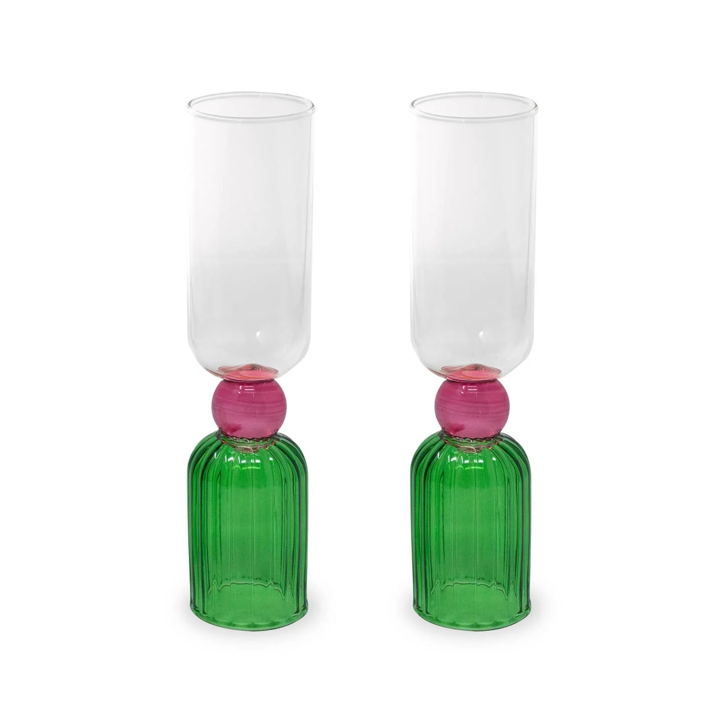 Tipsy Turvy Bar Glass Set - Green