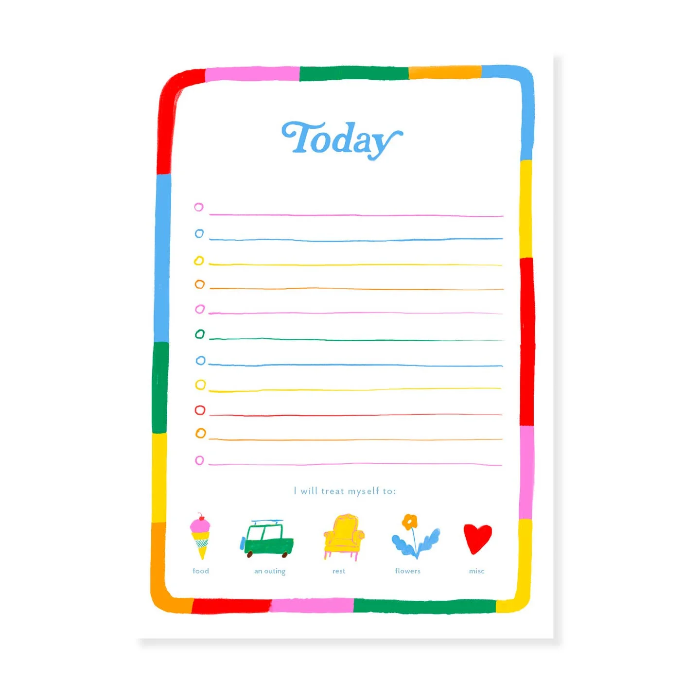 Today Rainbow To-Do Notepad