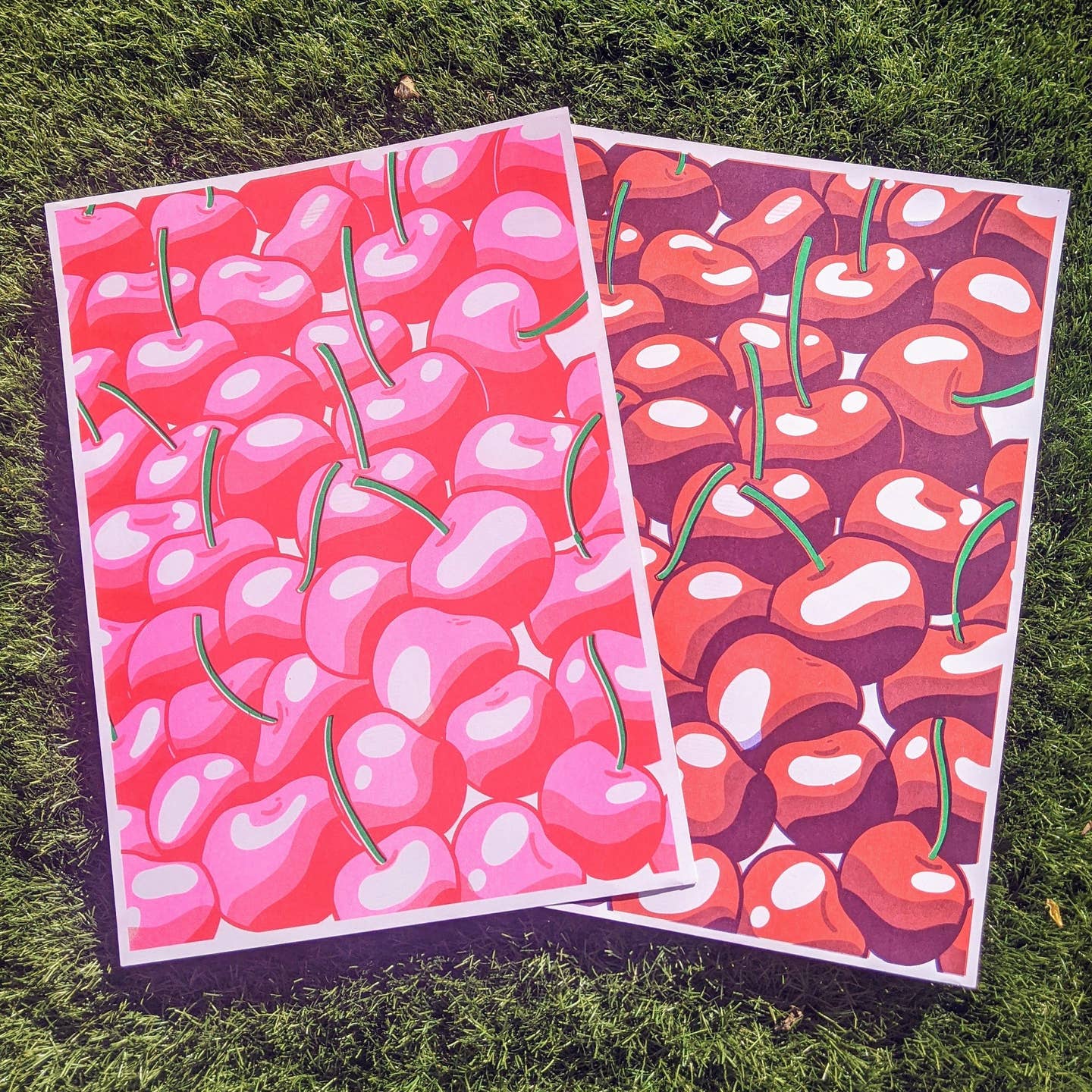 Cherry Cherries Risograph Print - Image 2