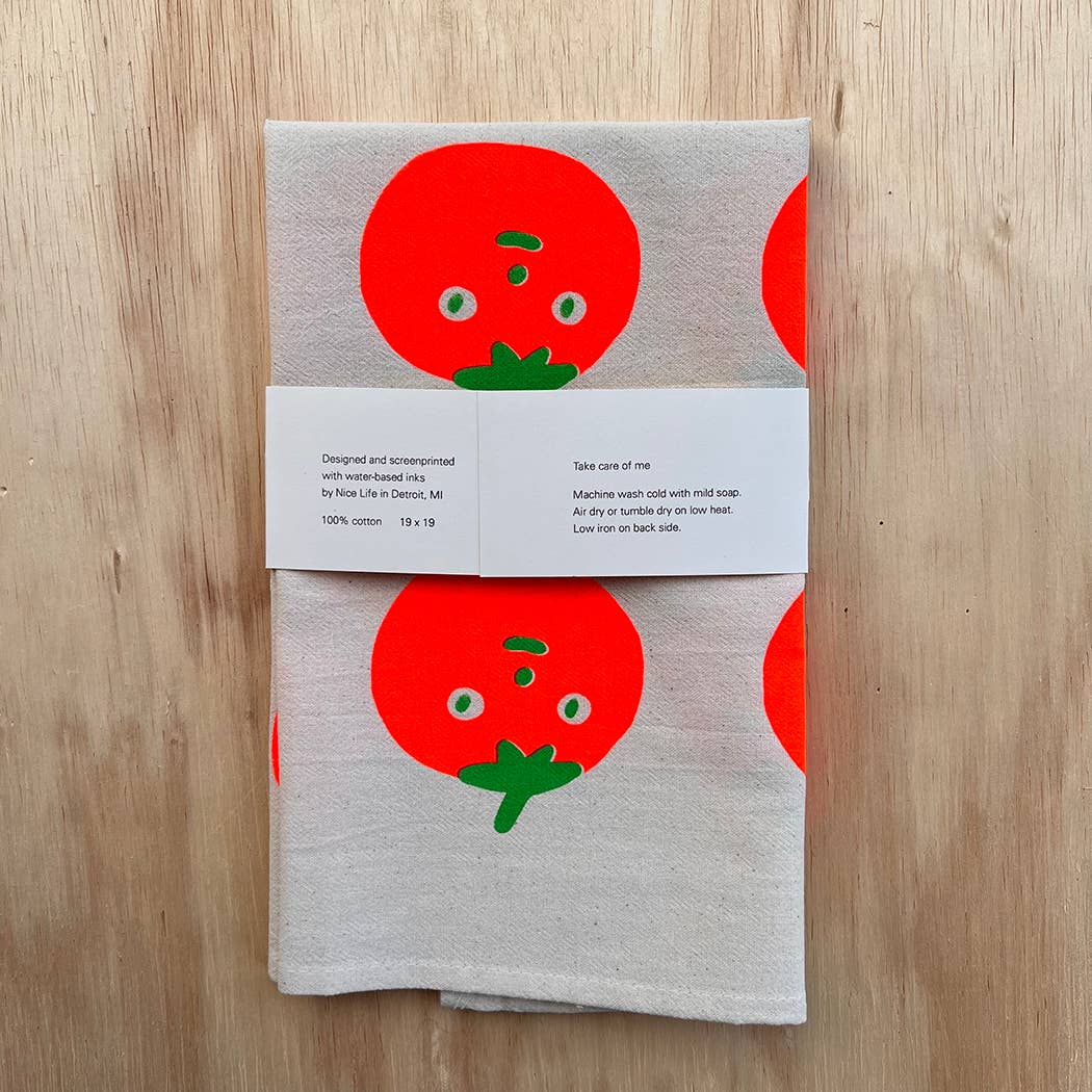 Tomato Screenprinted Tea Towel - Image 3