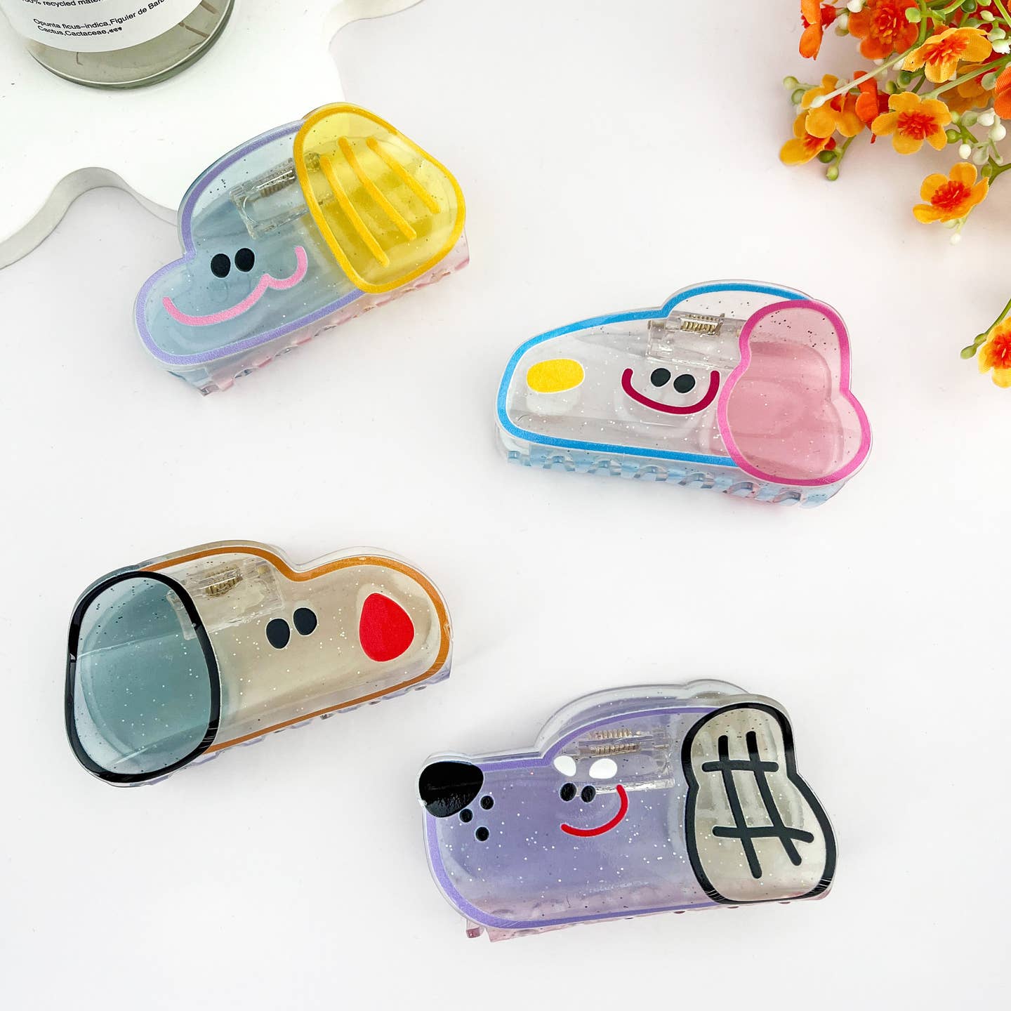 Translucent Glitter Dog Hair Claw Clip - Image 4