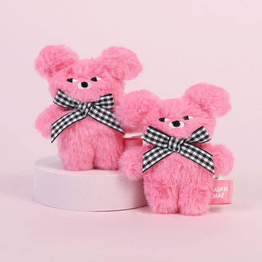Mini Wasabi Bear Plush Keychain - Pink or Mint - Image 2