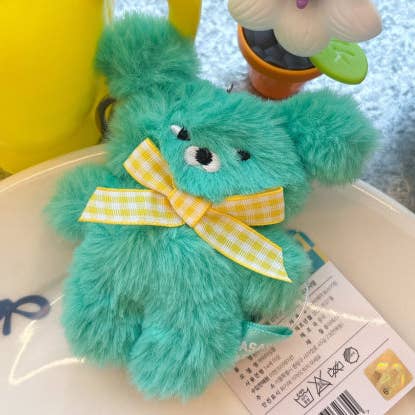Mini Wasabi Bear Plush Keychain - Pink or Mint - Image 3