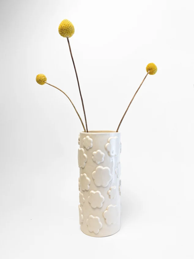 White Flower Utensil Holder/Vase - Image 2