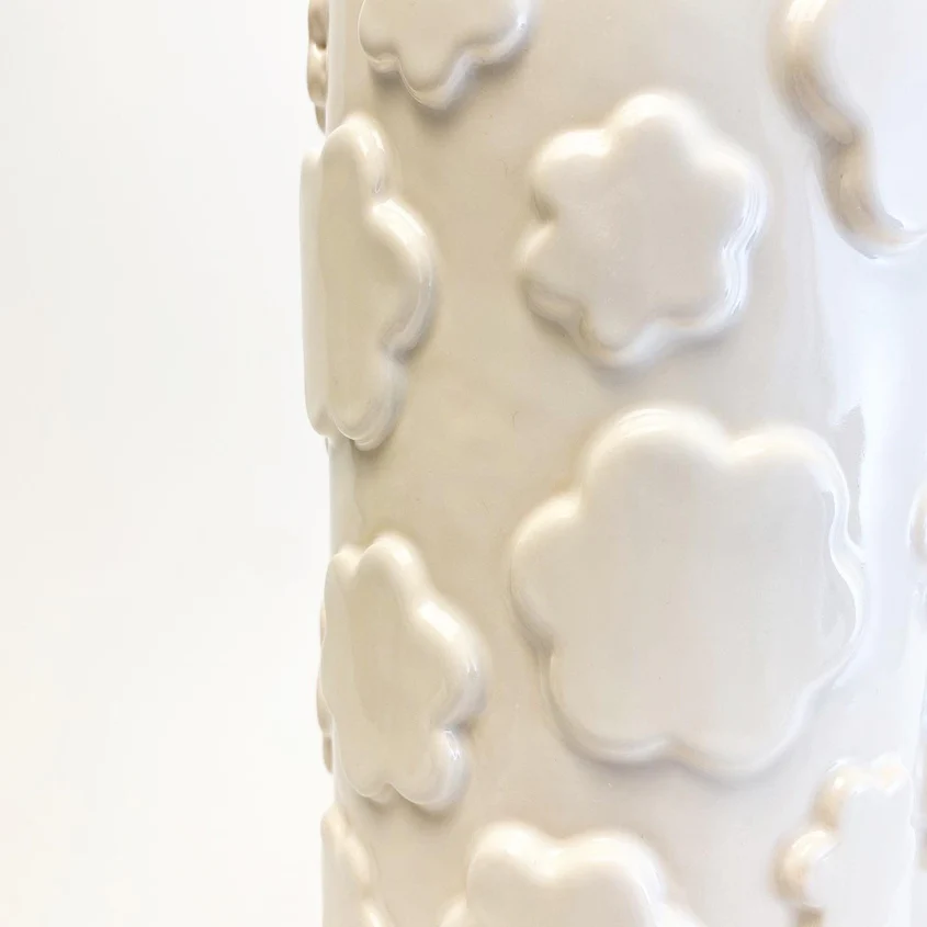 White Flower Utensil Holder/Vase - Image 4